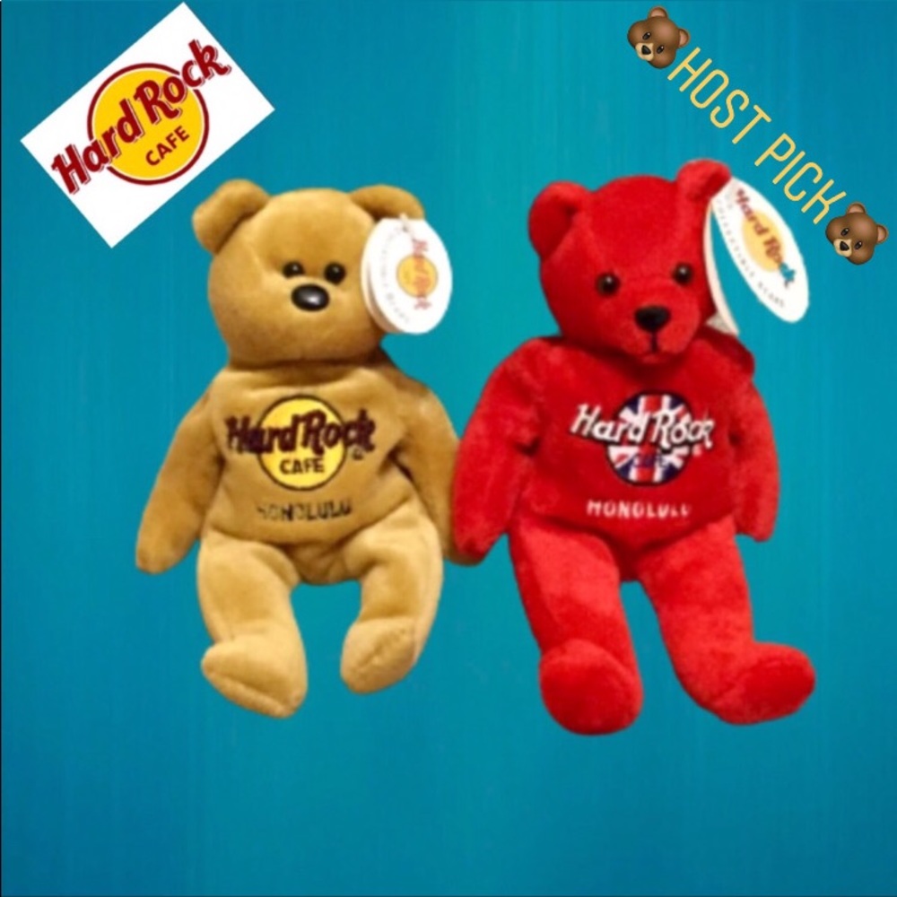 ⚡️HP⚡️Hard Rock Cafe Honolulu Red Brown Bears